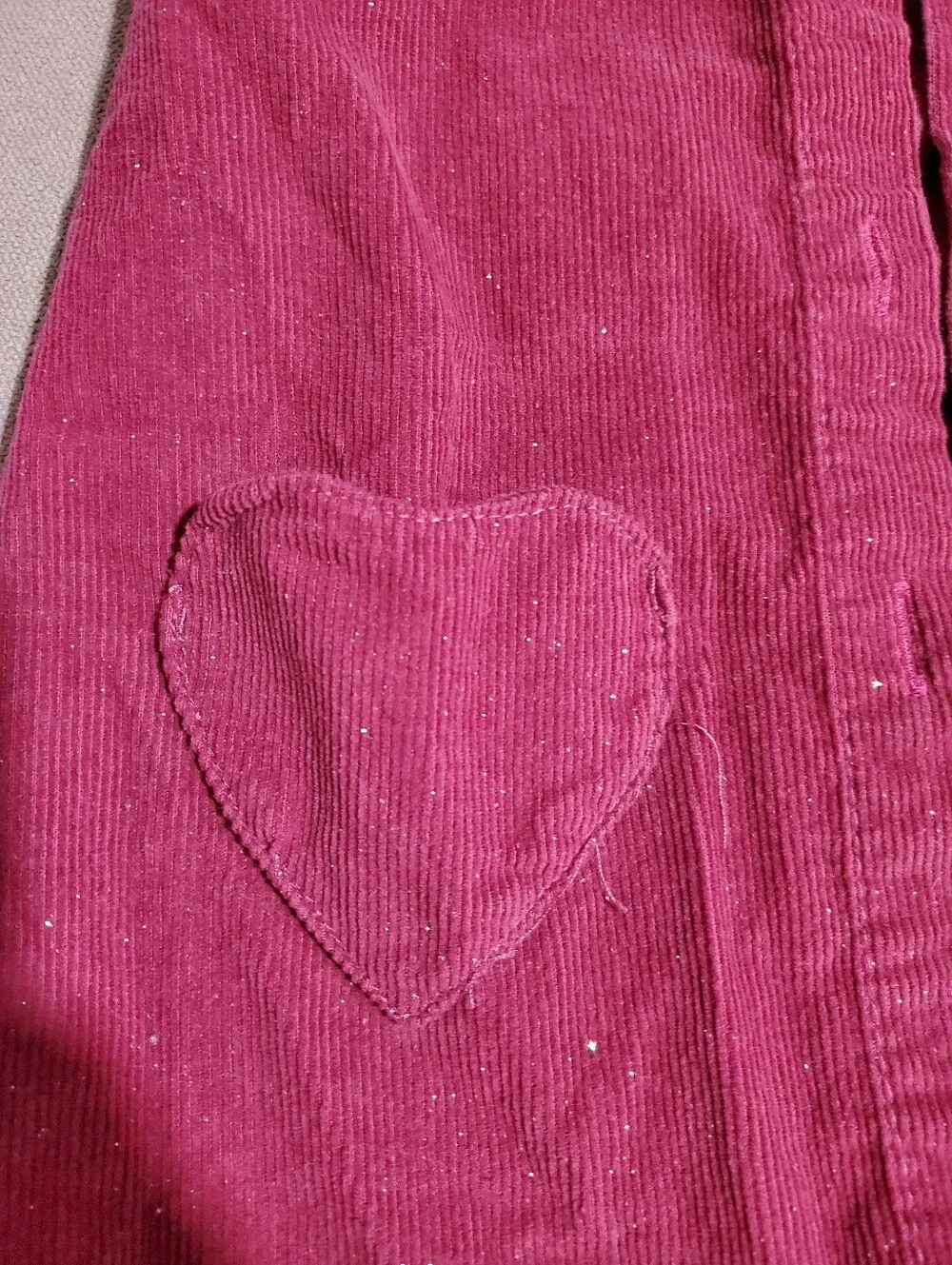 24M Girls' Pink Corduroy Button-Front Vest with Heart Pockets